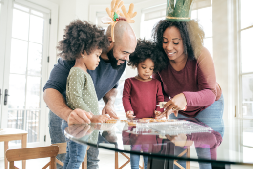 family around table for post about understanding Canadian family life